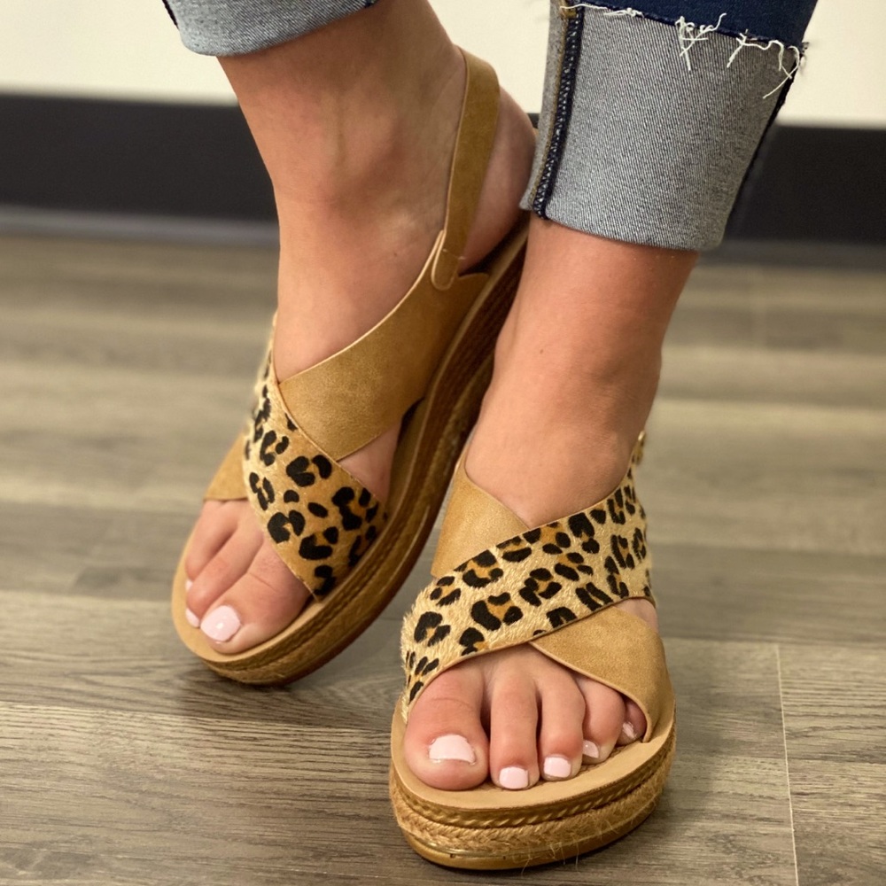 Forever Comfort Leopard Wedges